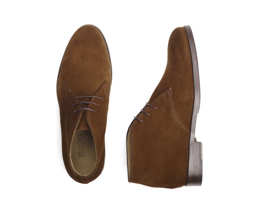 Havana Suede Men's leather Low Boots  - DOVAM PATIN