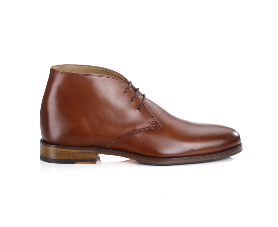 Patina Cognac Men's leather Low Boots  - DOVAM PATIN
