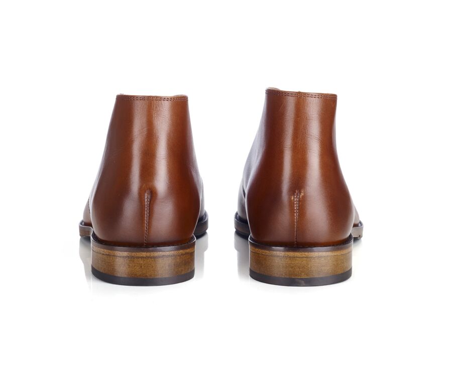 Patina Cognac Men's leather Low Boots  - DOVAM PATIN