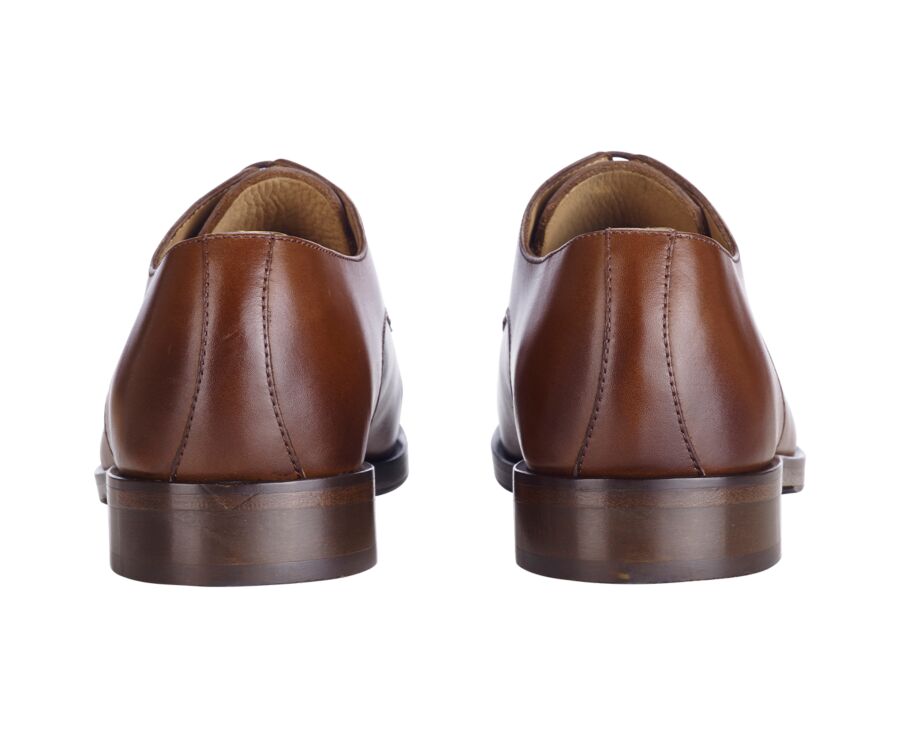 Men's Derbies Patina Chestnut leather sole with rubber pad - MAYWELL PATIN