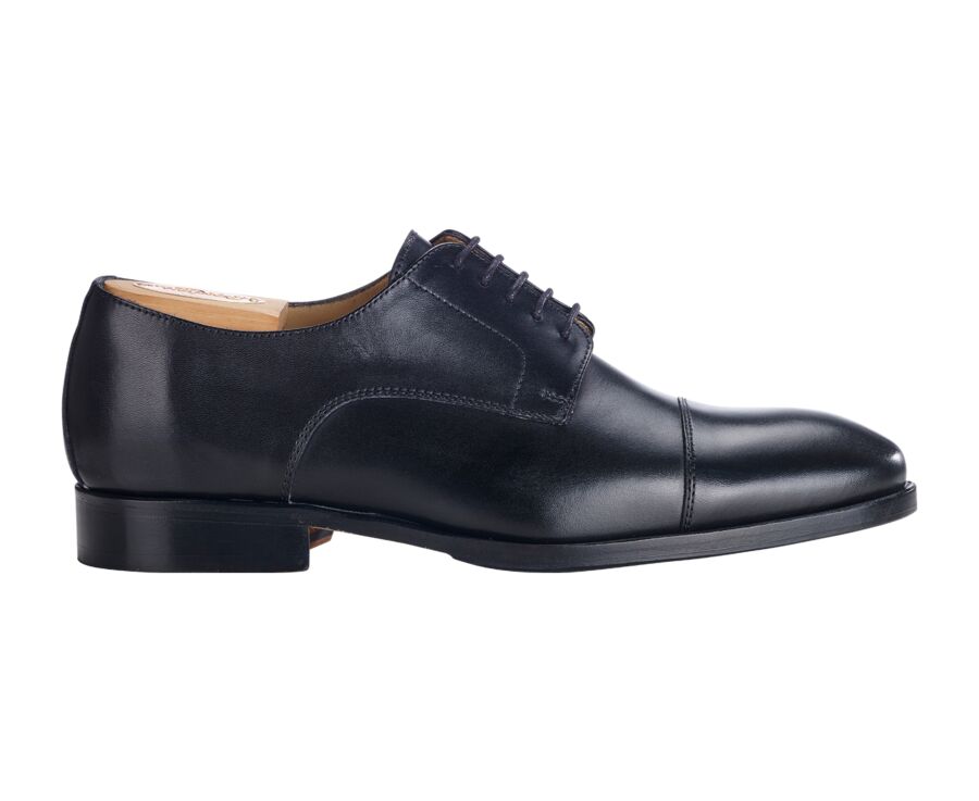 Men's Derbies Black leather sole with rubber pad - MAYWELL PATIN