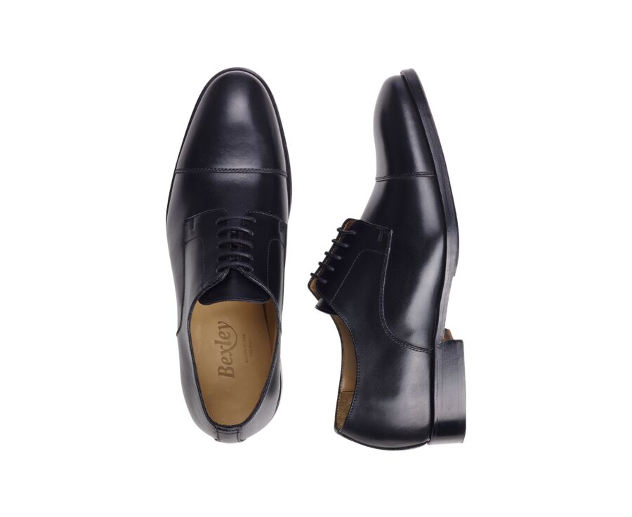 Men's Derbies Black leather sole with rubber pad - MAYWELL PATIN