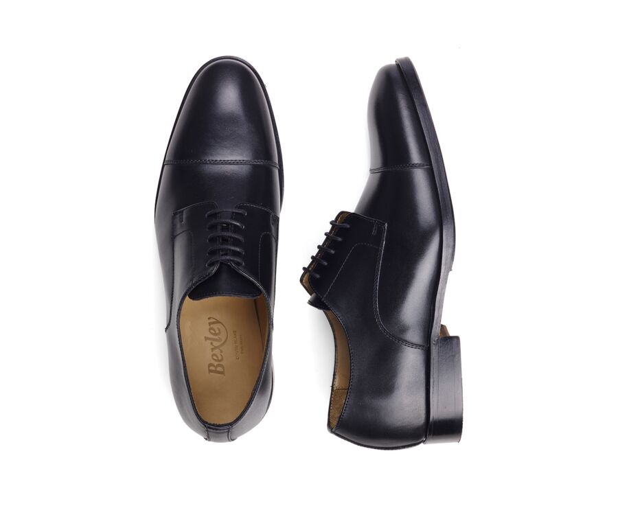 Men's Derbies Black leather sole with rubber pad - MAYWELL PATIN