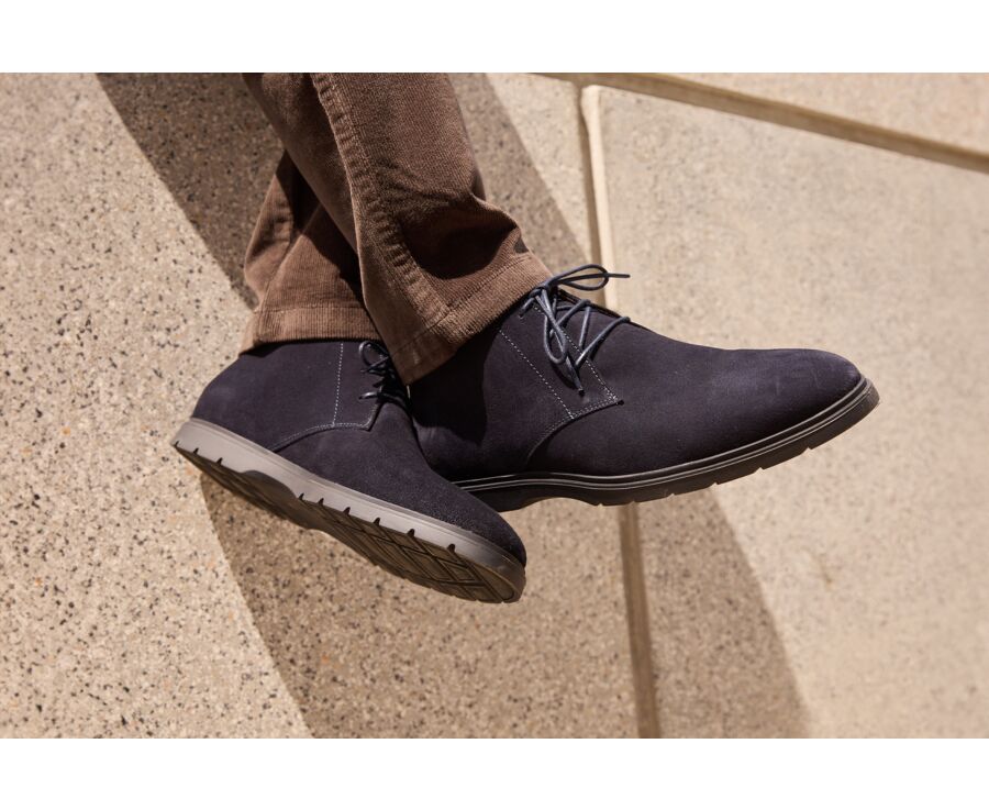Navy Suede men's casual chukka  - NORA