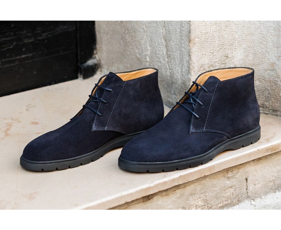 Navy Suede men's casual chukka  - NORA
