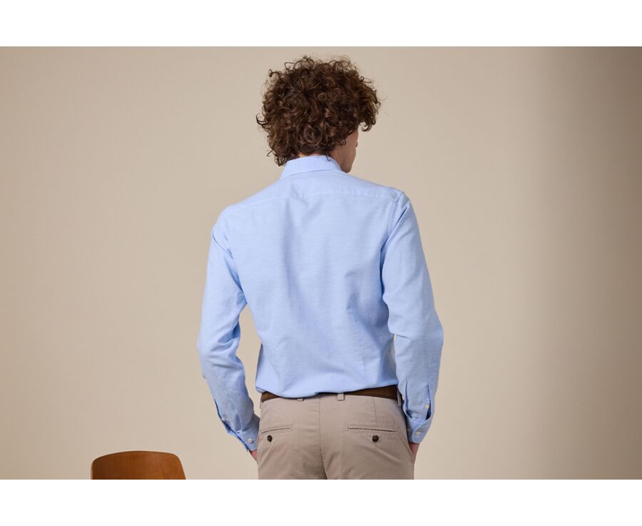 Sky Blue Cotton Linen Shirt - THEONEL