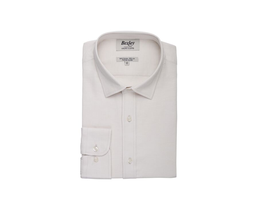 Ecru Cotton Linen Shirt - THEONEL