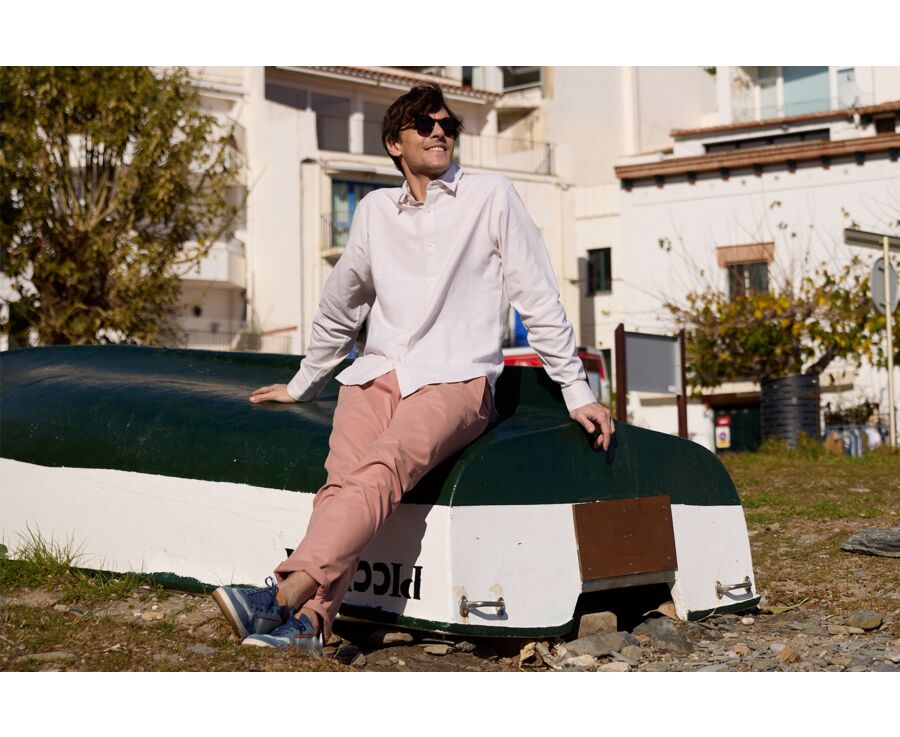 Ecru Cotton Linen Shirt - THEONEL