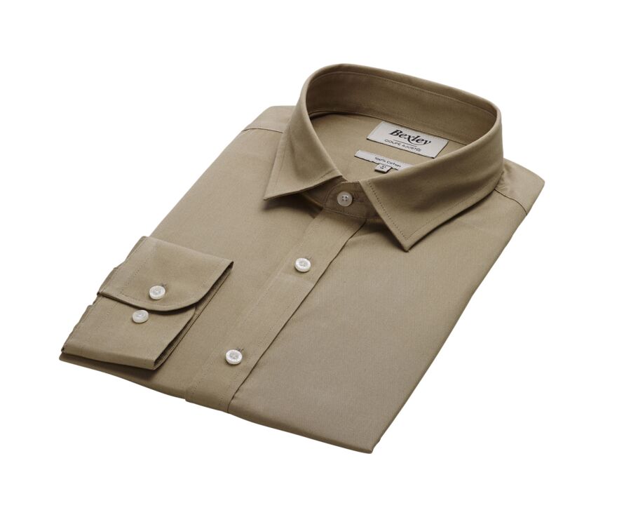 Beige Cotton Linen Shirt - French Collar - TILMOND