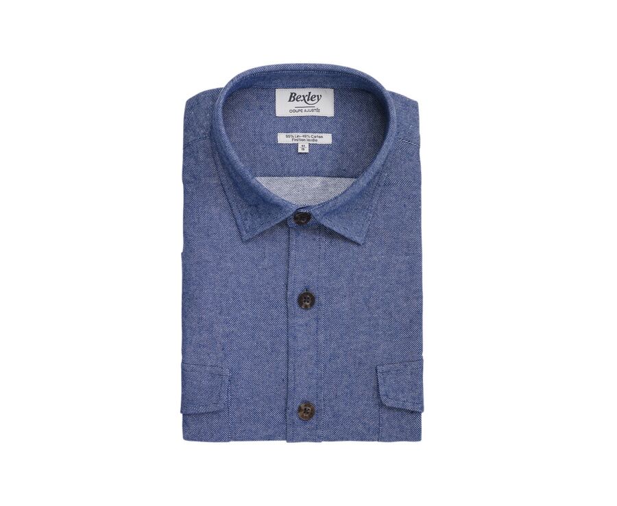 Men's overshirt in cotton/linen denim - CORANTIN