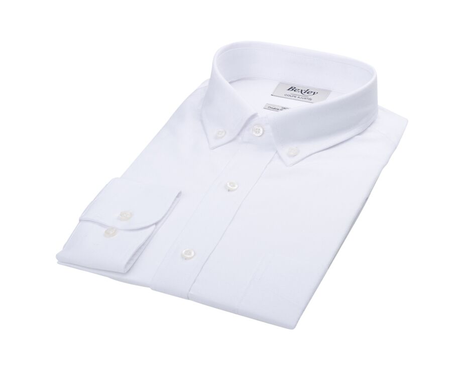 Oxford Shirt for Men –  White, American collar  - BRADFORD II