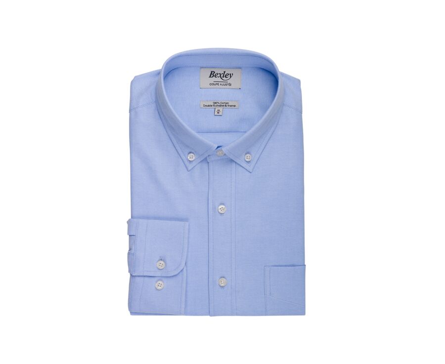 Oxford Shirt for Men –  Light Blue, American collar - BRADFORD II