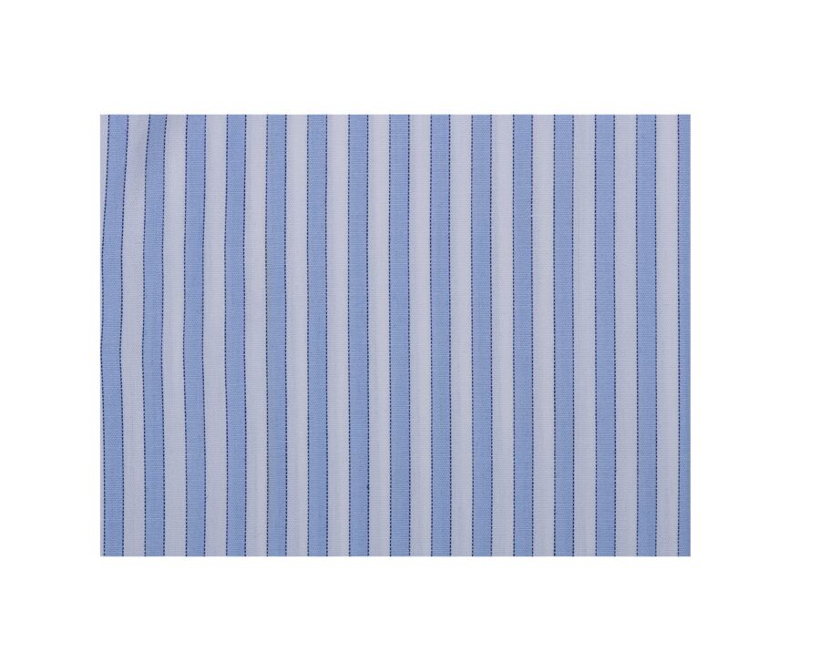 Light blue and white striped shirt - French collar - LEONDRE