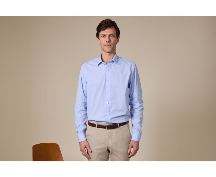 Blue & White checks poplin shirt - MARCILIEN