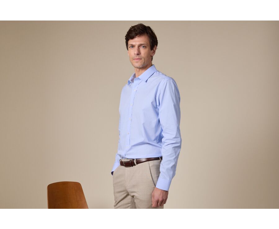 Blue & White checks poplin shirt - MARCILIEN