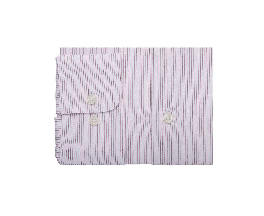 White & Red striped shirt - Italian collar - SANTINO