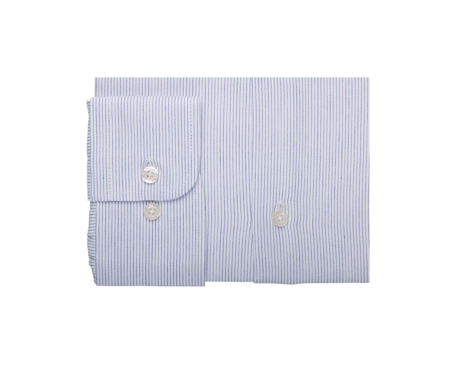 White and navy striped shirt - Italian collar - SANTINO