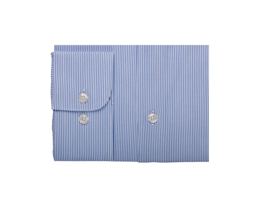 Soft Blue Cotton shirt - French collar - ANDRIEN CLASSIC