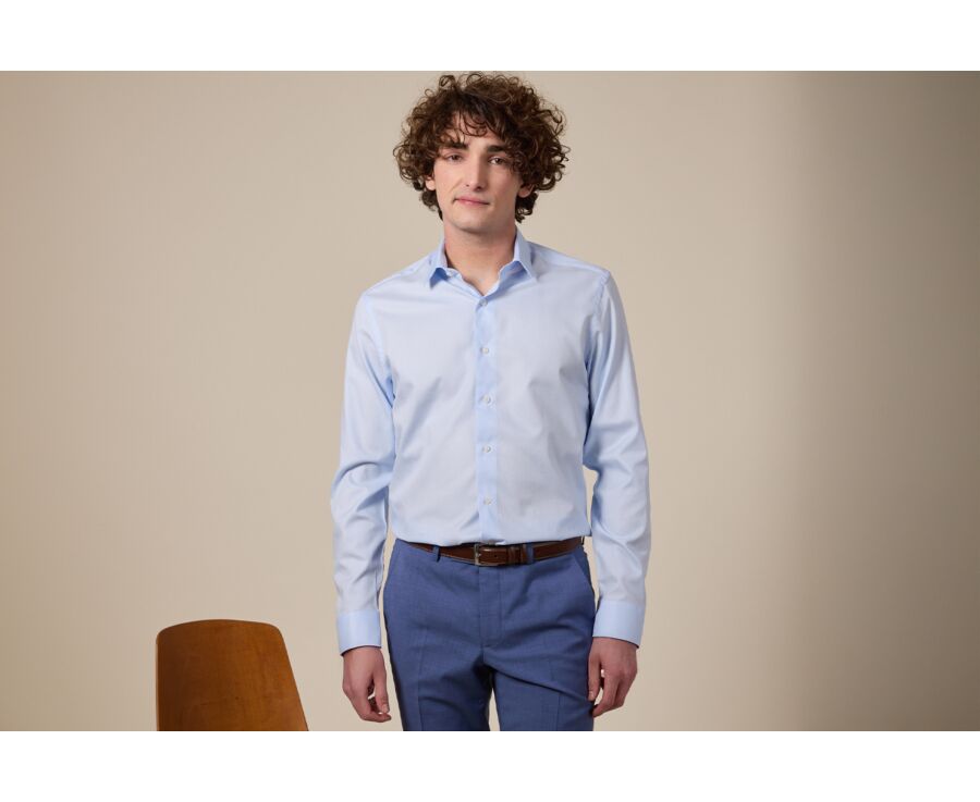 Light blue shirt - French collar - LUDIVIEN CLASSIC