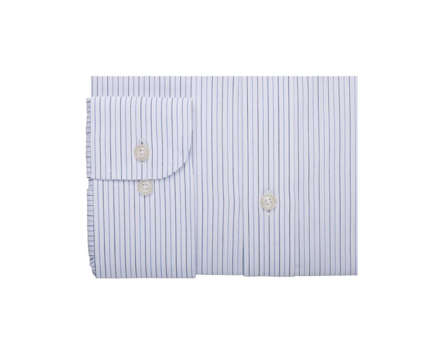 Navy White and Blue striped poplin shirt - CLAIREMONT