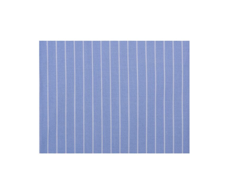 Blue printed shirt - white stripes - Straight collar - BERTHOD
