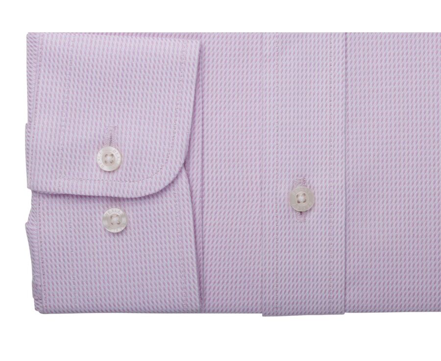 Men's textured shirt – Light pink and white stripes - SAVINO
