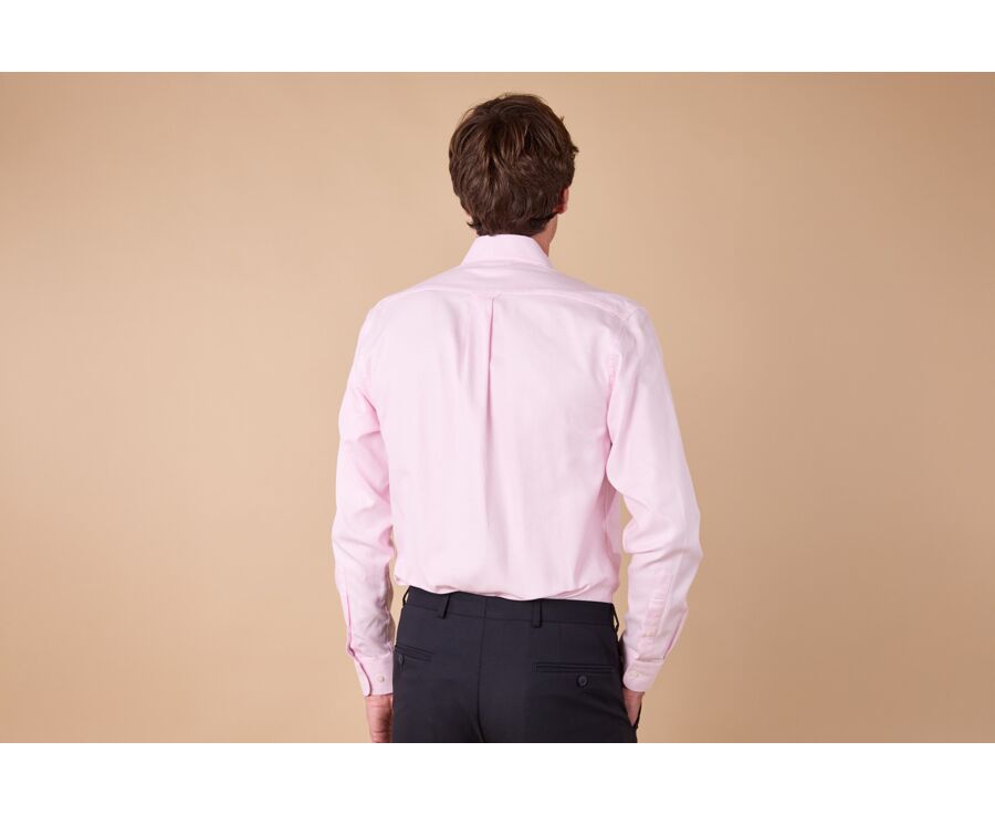 Men's textured shirt – Light pink and white stripes - SAVINO