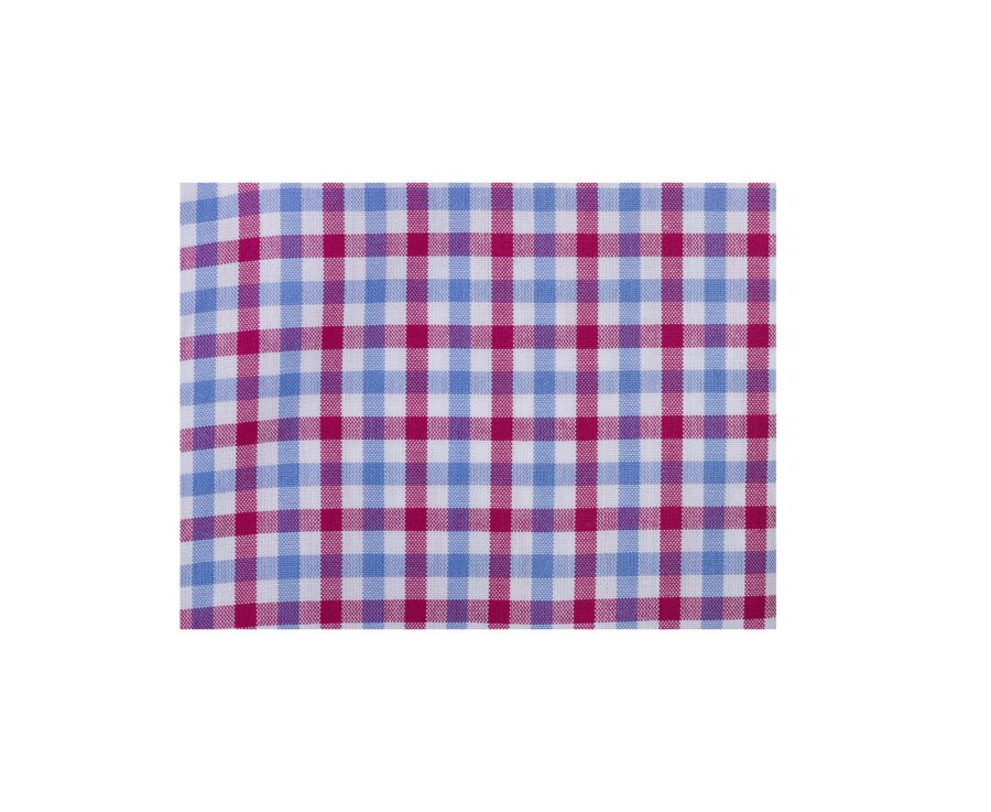 Men's shirt in cotton with white, blue, and pink checks. - CULLEN