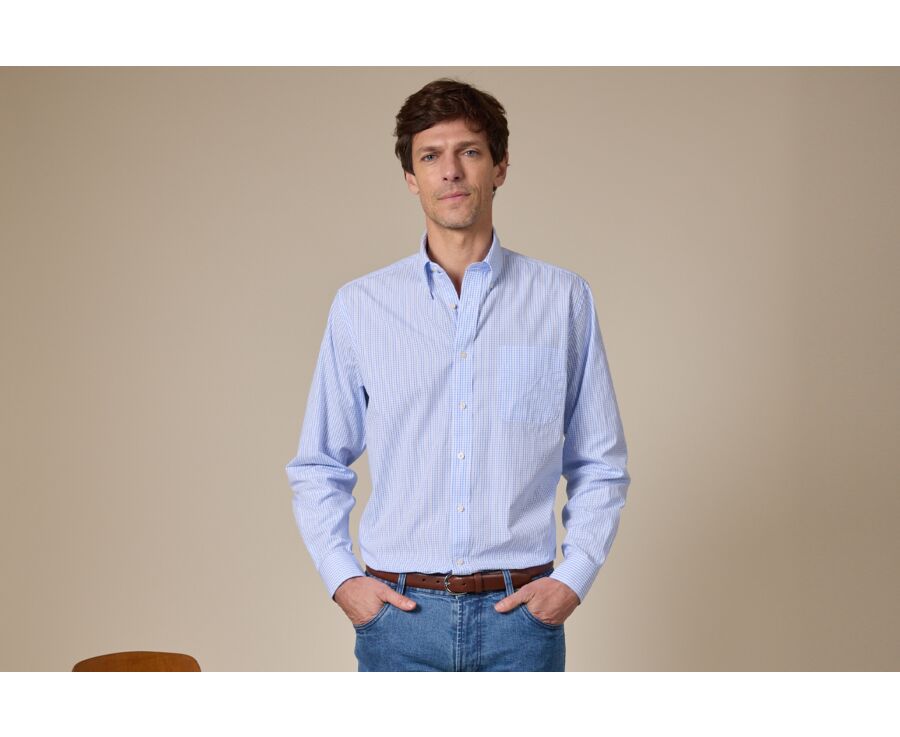 Light blue and white checkered shirt - GLENN