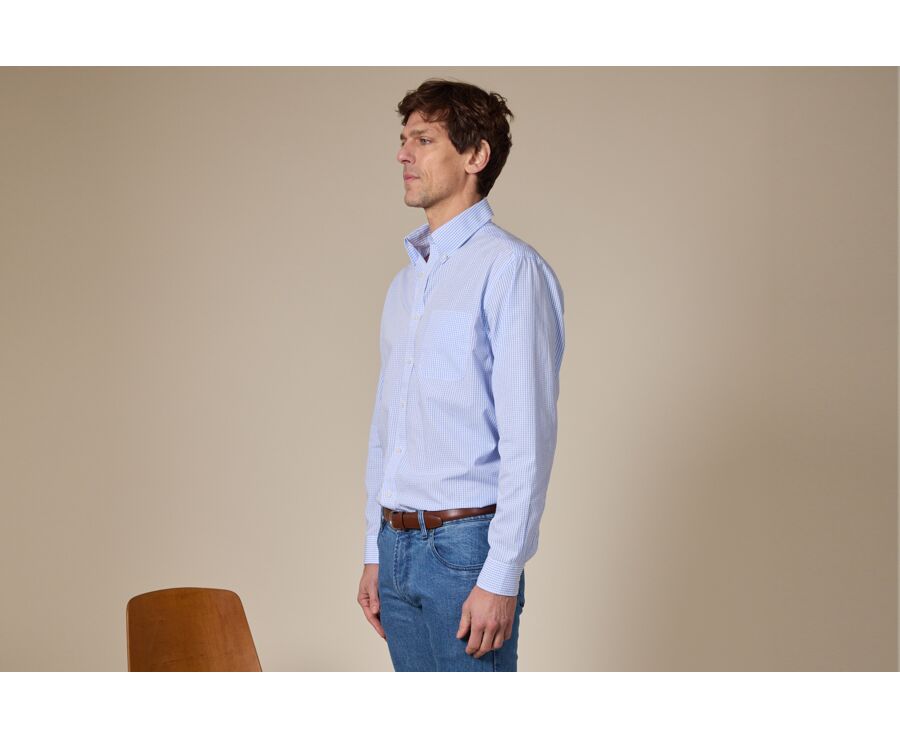Light blue and white checkered shirt - GLENN
