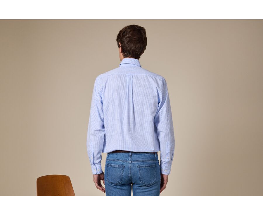 Light blue and white checkered shirt - GLENN