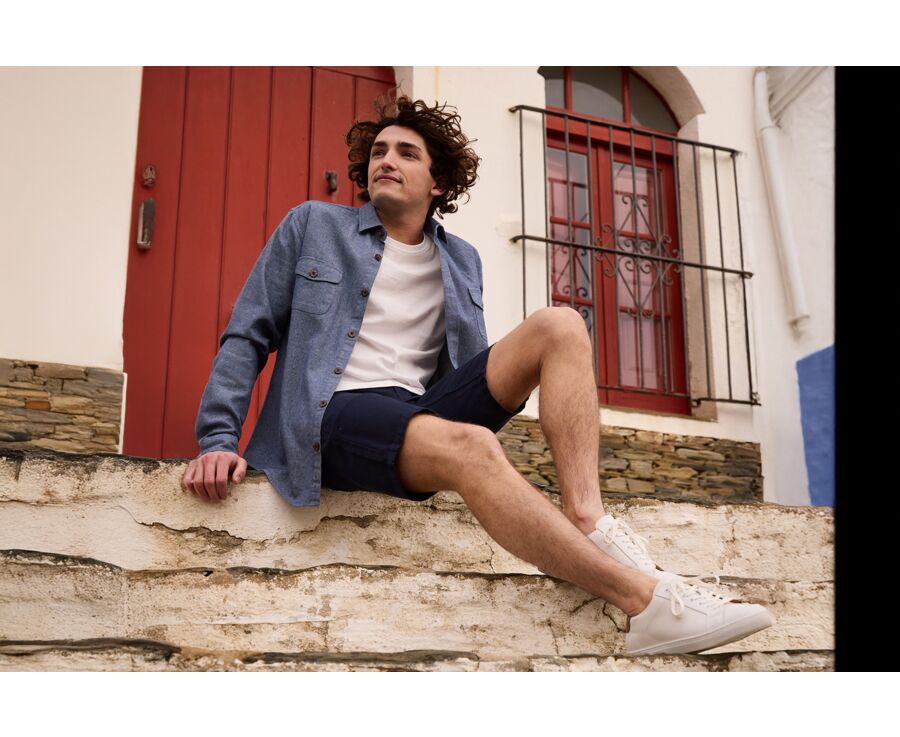 Navy Blue Bermuda Shorts - BELVIN