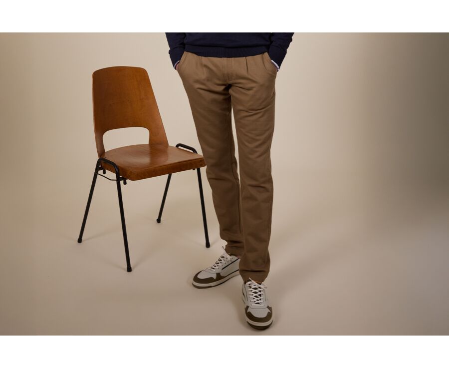 Men's chino trousers Camel - KASEY