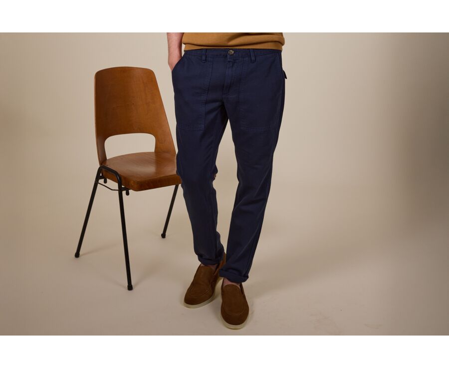 Men's chino trousers Navy Blue - KELVIN