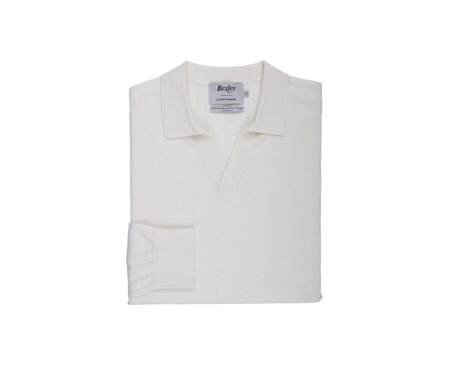 Men's Sweater with Polo Collar, String Color - BRAVLIN