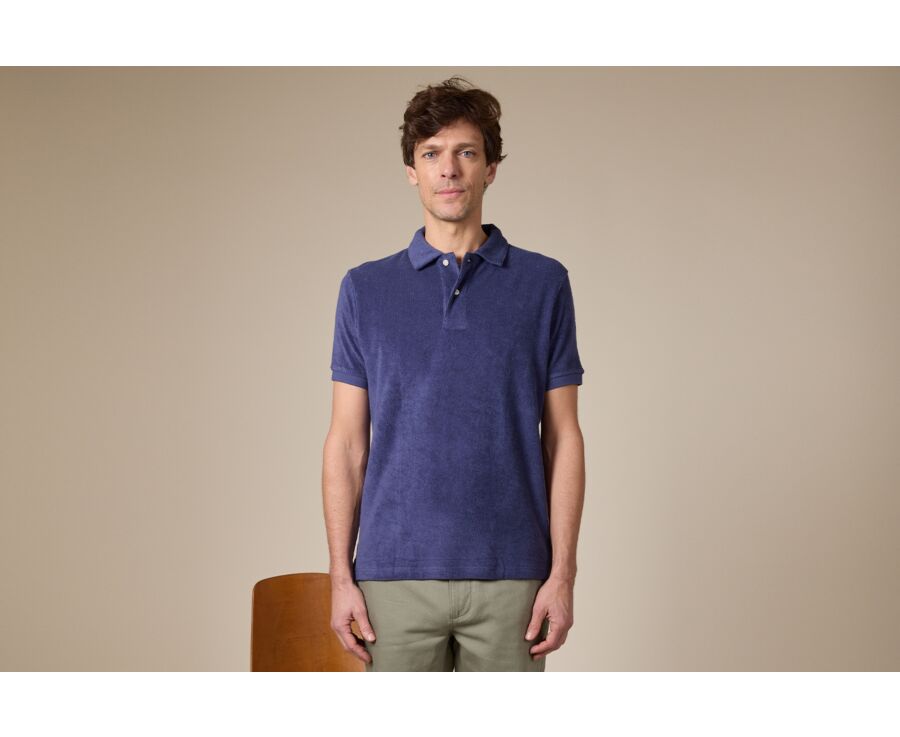 Men’s Polo Shirt Indigo - Washed Finish - ANDRIAN II