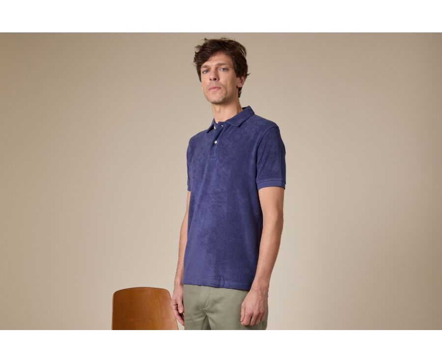 Men’s Polo Shirt Indigo - Washed Finish - ANDRIAN II