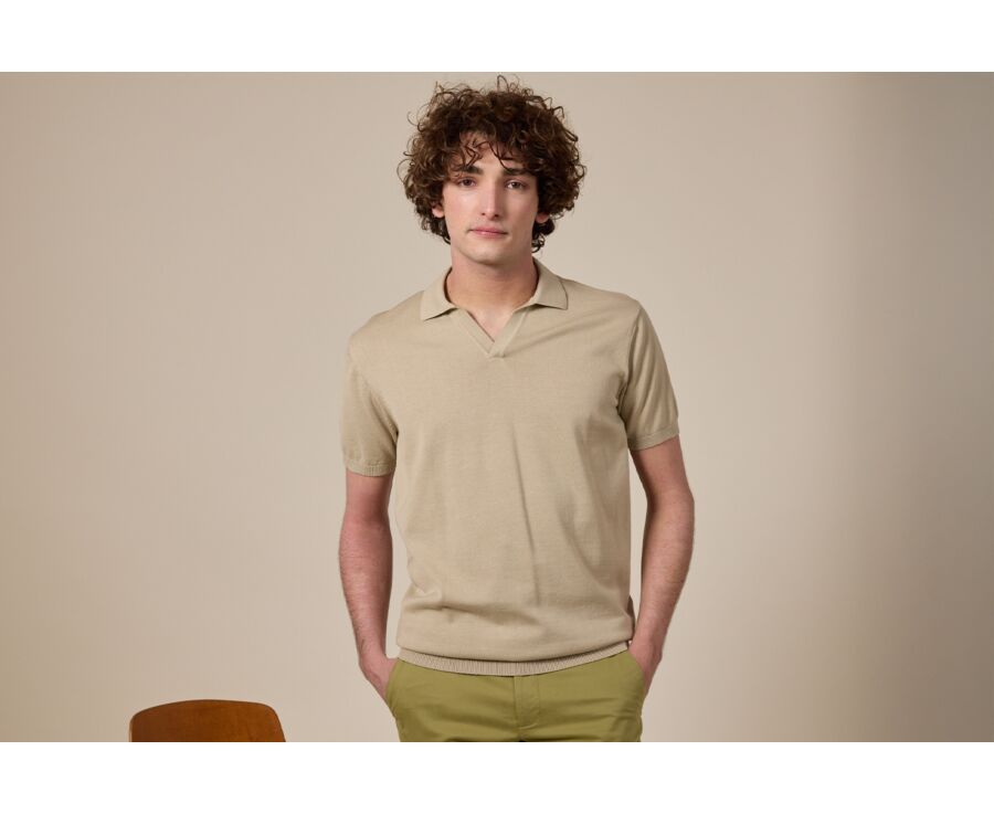 Men’s Dress Knit Polo Shirt Without Buttons String - BRAVEN