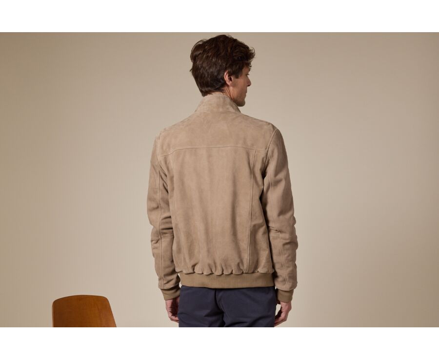 Beige suede jacket - 100% leather - SEAVER