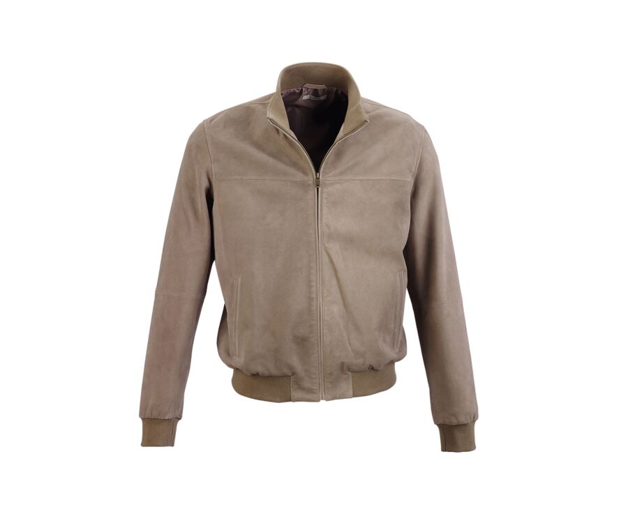 Beige suede jacket - 100% leather - SEAVER
