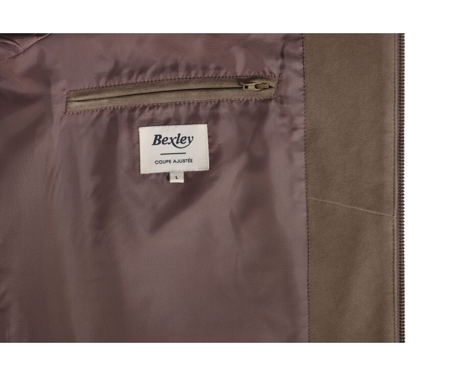 Beige suede jacket - 100% leather - SEAVER