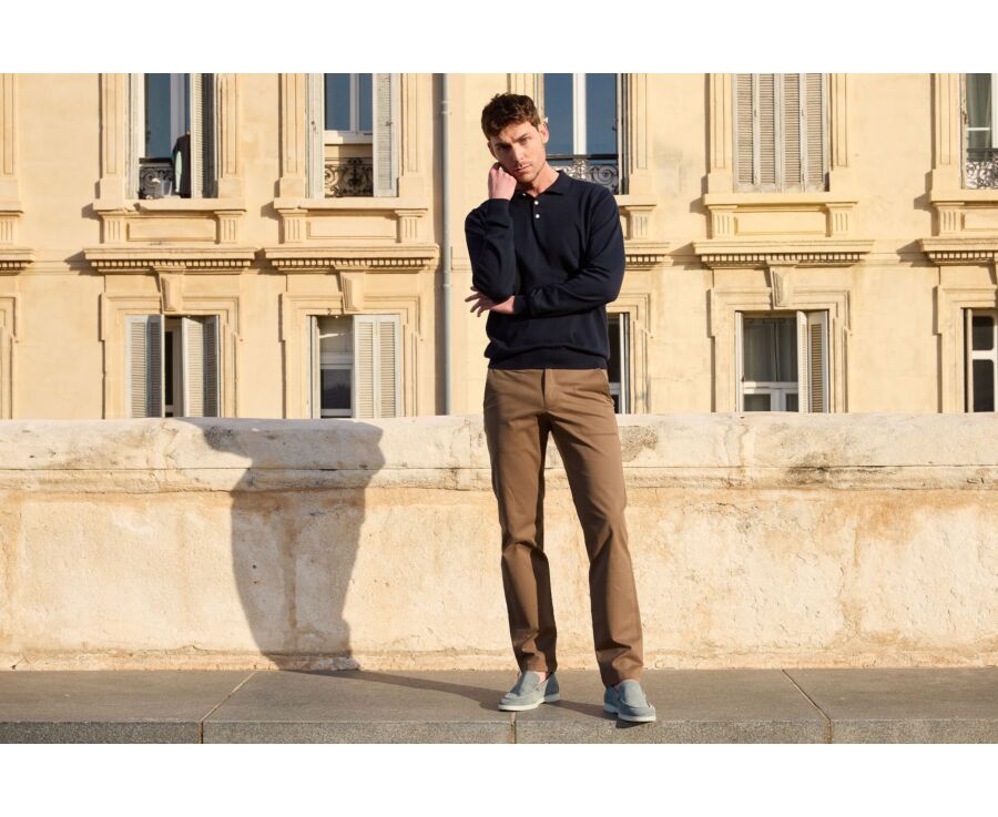 Men’s Dress Knit Pullover Navy  - Polo Collar - BRAIDEN ML