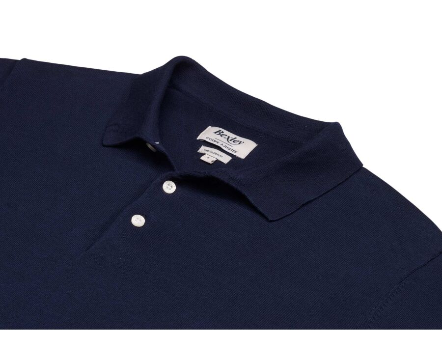 Men’s Dress Knit Pullover Navy  - Polo Collar - BRAIDEN ML