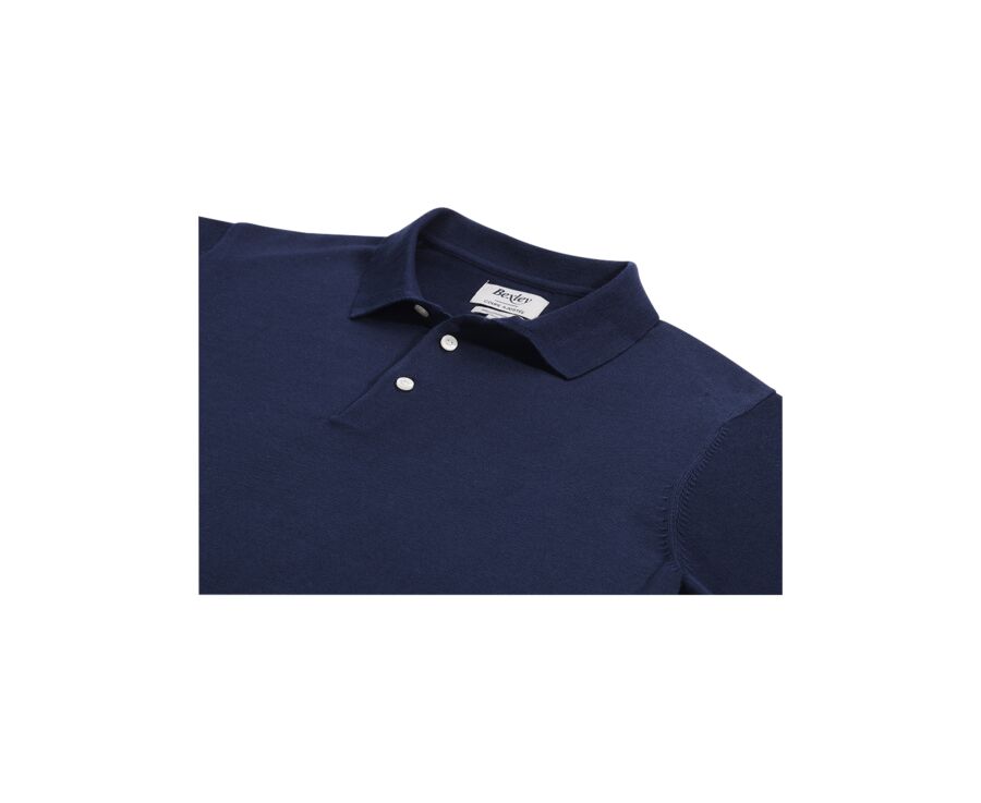Men’s Dress Knit Pullover Prussian Blue - Polo Collar - BRAIDEN ML