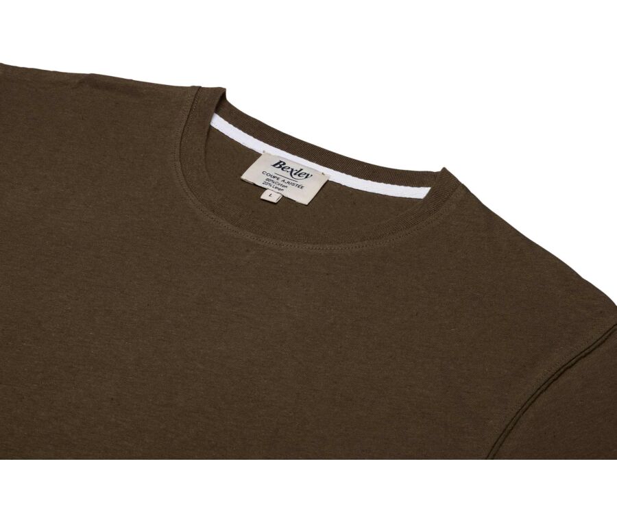 Men's T-Shirt Cotton/Linen - Olive - ENIAS