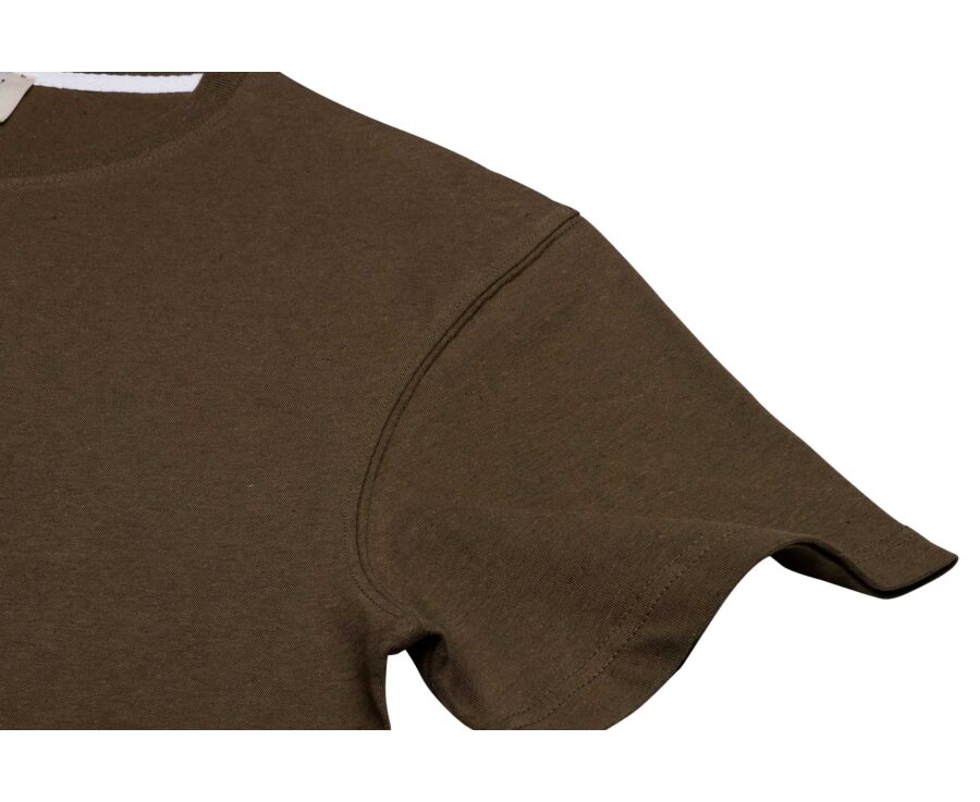 Men's T-Shirt Cotton/Linen - Olive - ENIAS
