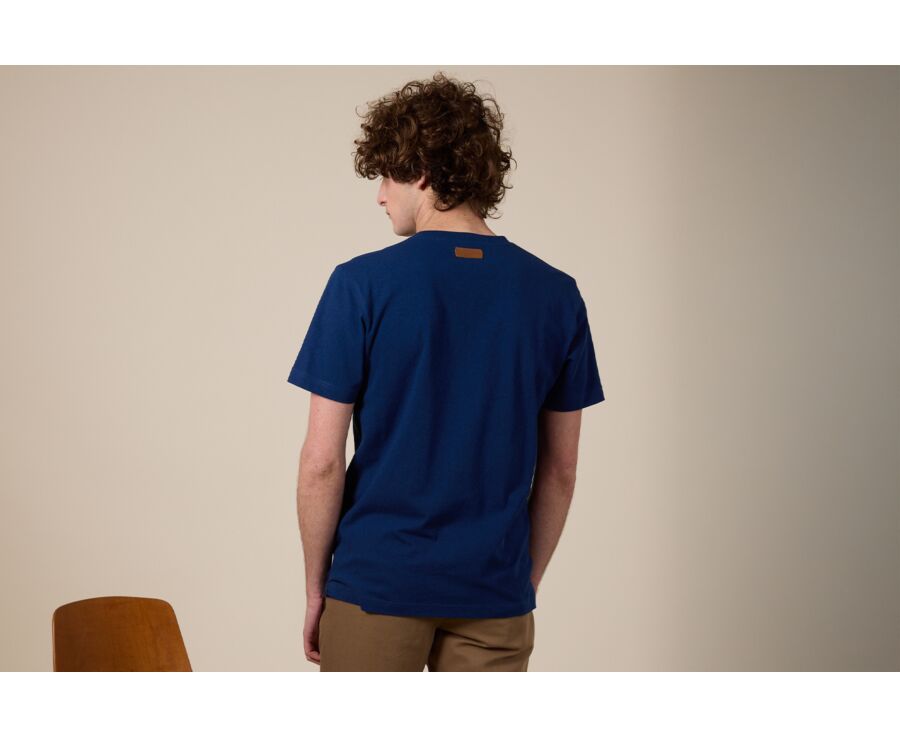 Men's T-Shirt Cotton/Linen T-Shirt Indigo - ENIAS
