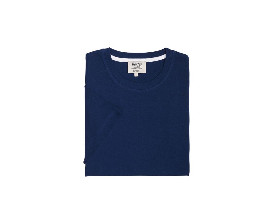 Men's T-Shirt Cotton/Linen - Indigo - ENIAS