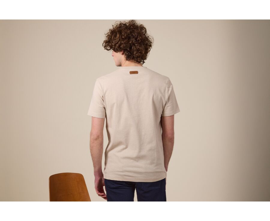 Men's T-Shirt Cotton/Linen Greige - ENIAS