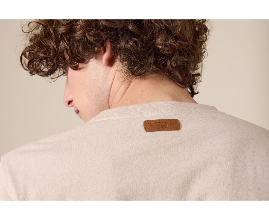 Men's T-Shirt Cotton/Linen Greige - ENIAS